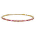 Bracciale Dilvdò Tennis 2.5mm Dorato Zirconi Fucsia