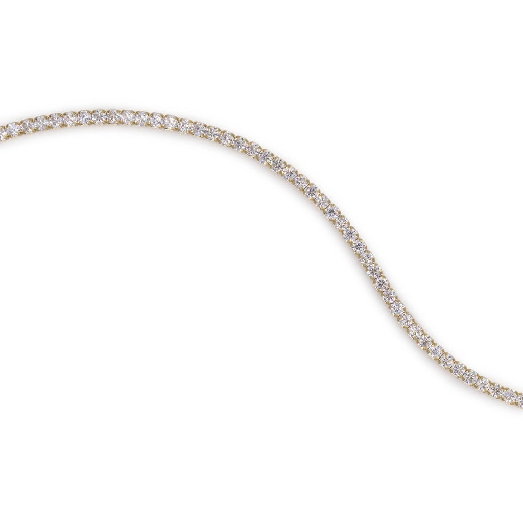 Bracciale Dilvdò Tennis 3mm Dorato Zirconi Bianchi
