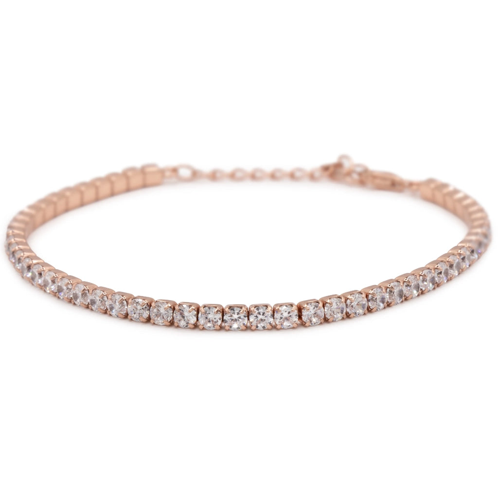 Bracciale Dilvdò Tennis 3mm Rosè Zirconi Bianchi