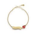 Bracciale Fortuna Coccinella Targhetta Oro Giallo LeBebé PMG026/B