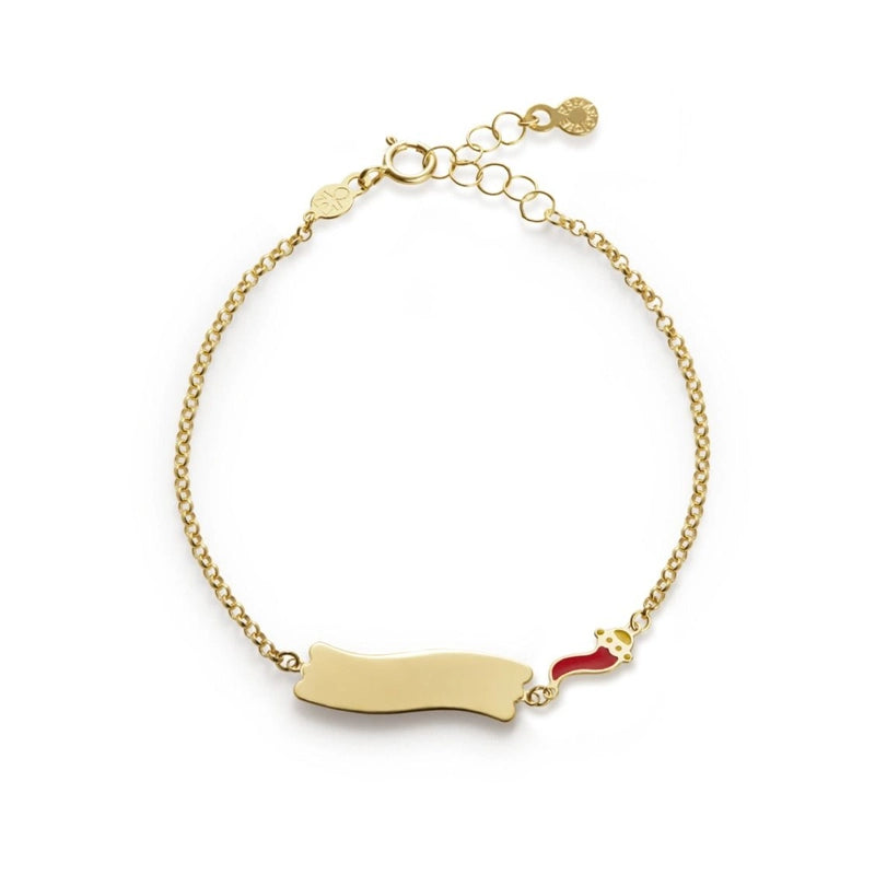 Bracciale Fortuna Cornetto Targhetta Oro Giallo LeBebé PMG035/B