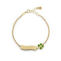 Bracciale Fortuna Quadrifoglio Targhetta Oro Giallo LeBebé PMG027/B