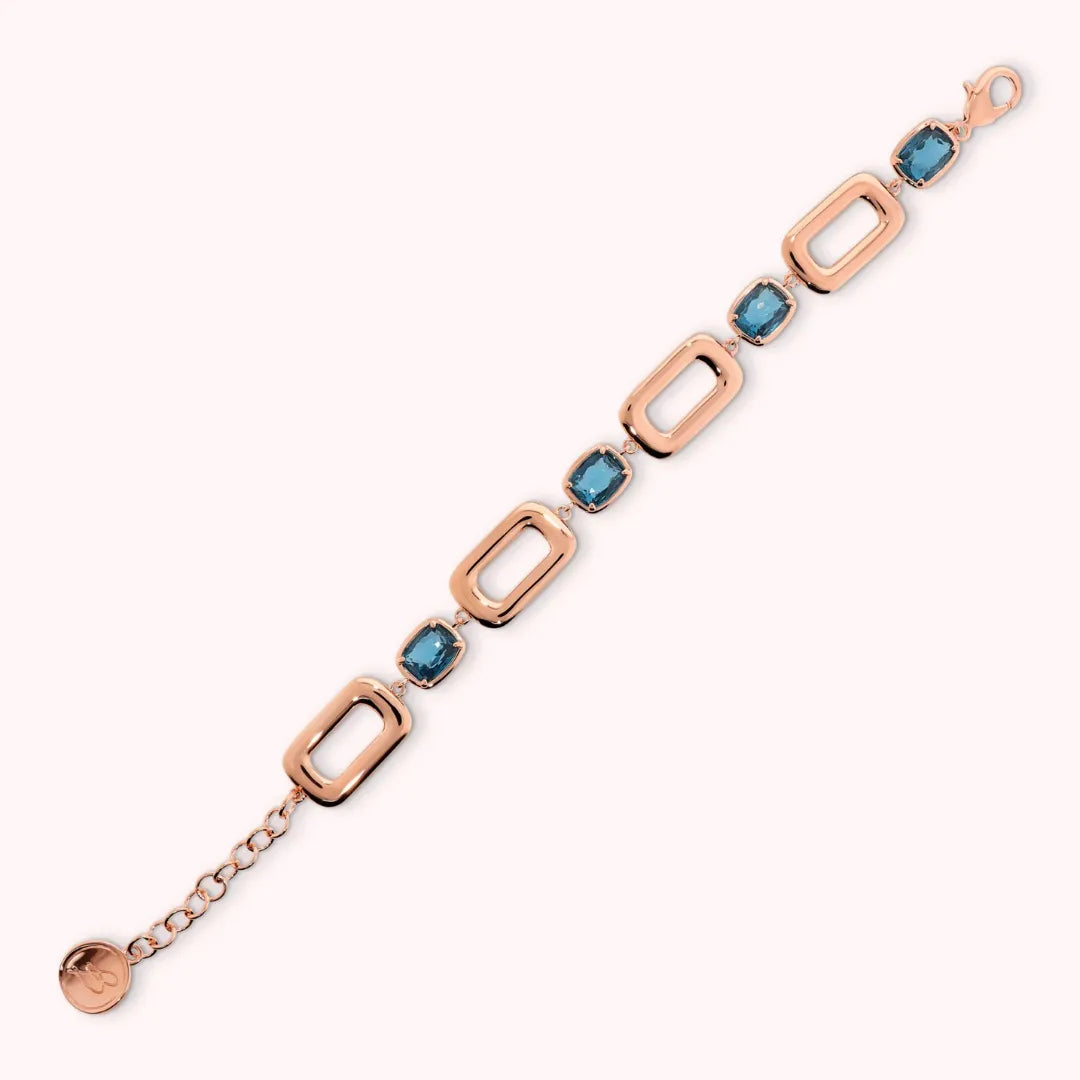 Bracciale Gioiello Bronzallure Maglia Rettangolare Prisma Gem Baguette Turchese WSBZ02361.LBT
