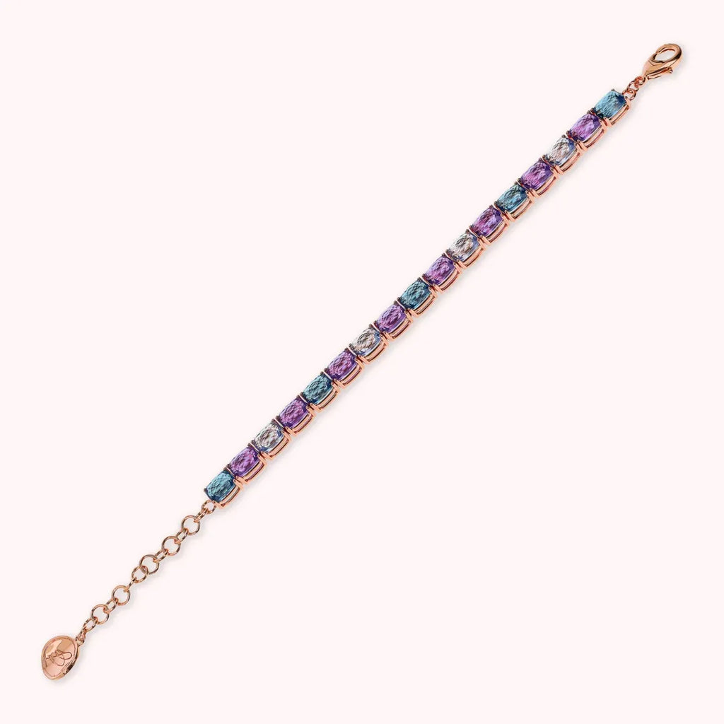 Bracciale Gioiello Tennis Bronzallure Prisma Gem Mosaico Blu WSBZ02290.BLU-SP