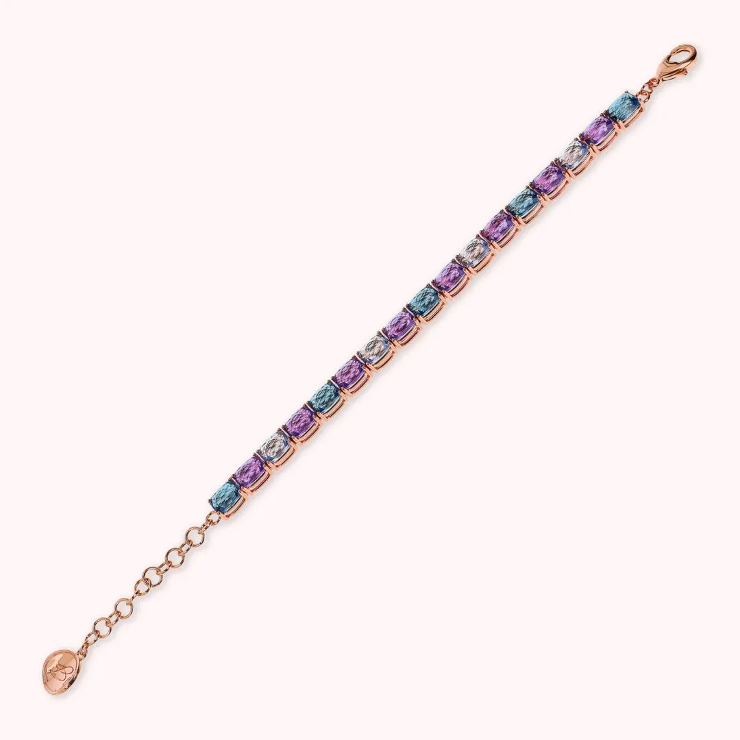 Bracciale Gioiello Tennis Bronzallure Prisma Gem Mosaico Blu WSBZ02290.BLU-SP