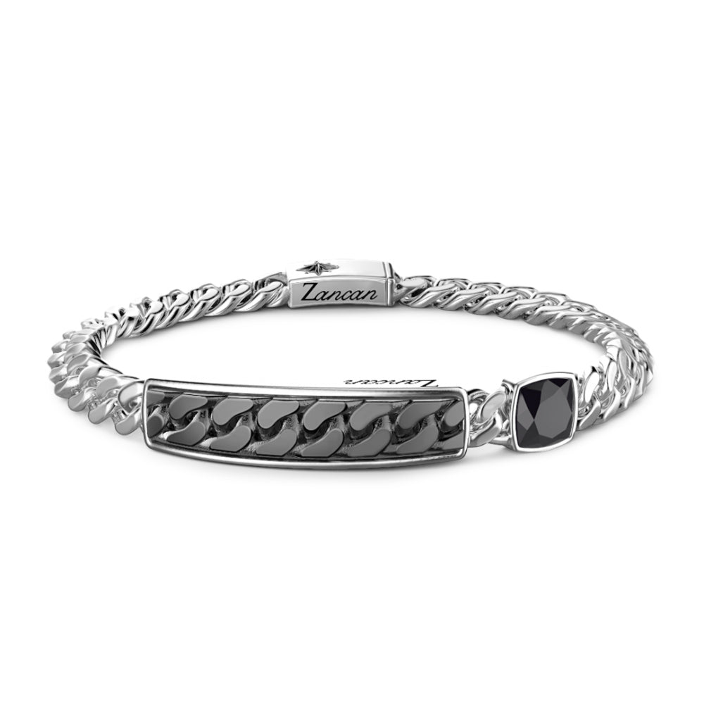 Bracciale Grumetta Argento 925‰ Pietra Onice Nera Zancan ESB072