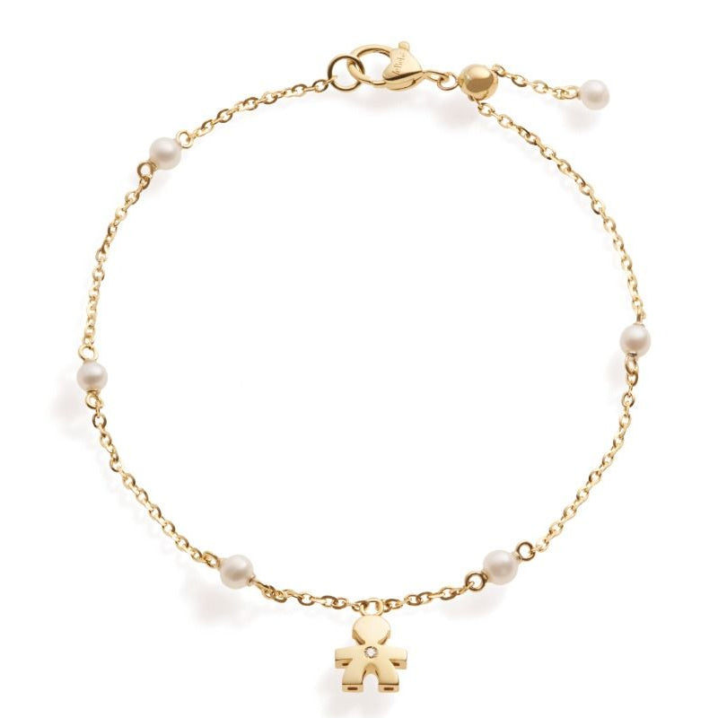 Bracciale Le Perle Bimbo Oro Giallo 375‰ Diamante LeBebé LBB832