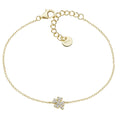 Bracciale Amen Mini Quadrifoglio Pavé Argento 925 Dorato BRQUPGBZ3