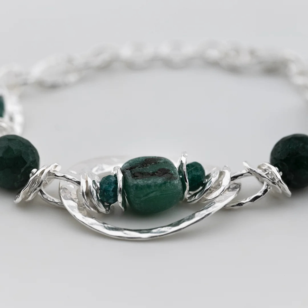 Bracciale Opera Collection Argento 925 e Pietre Verdi CHA506