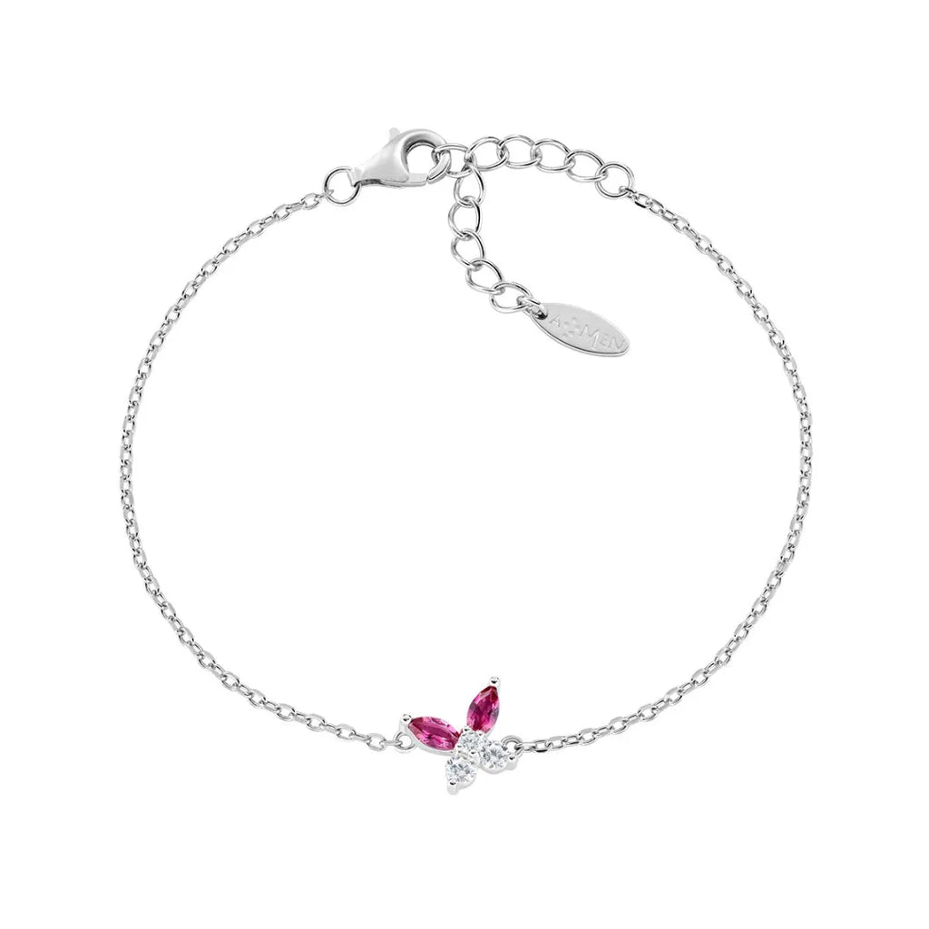 Bracciale Petali Rosso Ciliegia in Argento BRBUTBBCI