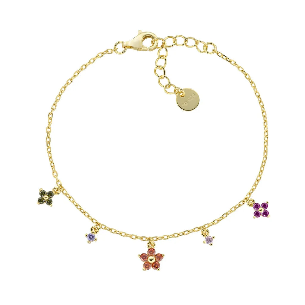 Bracciale Primula Arancione Dorato in Argento BRFIMGAR1