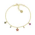 Bracciale Primula Arancione Dorato in Argento BRFIMGAR1