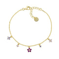 Bracciale Primula Fucsia Dorato in Argento BRFIMGFU1
