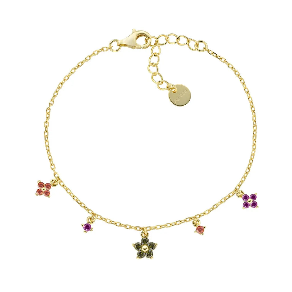 Bracciale Primula Verde Oliva Dorato in Argento BRFIMGOL1