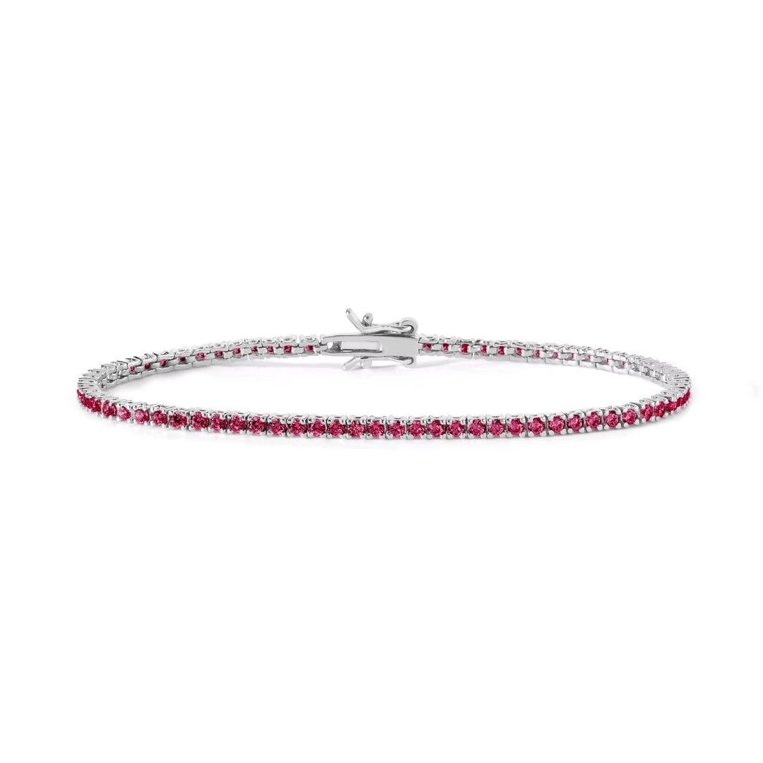 Bracciale Tennis Argento e Zirconi Rossi BRA 172 M17