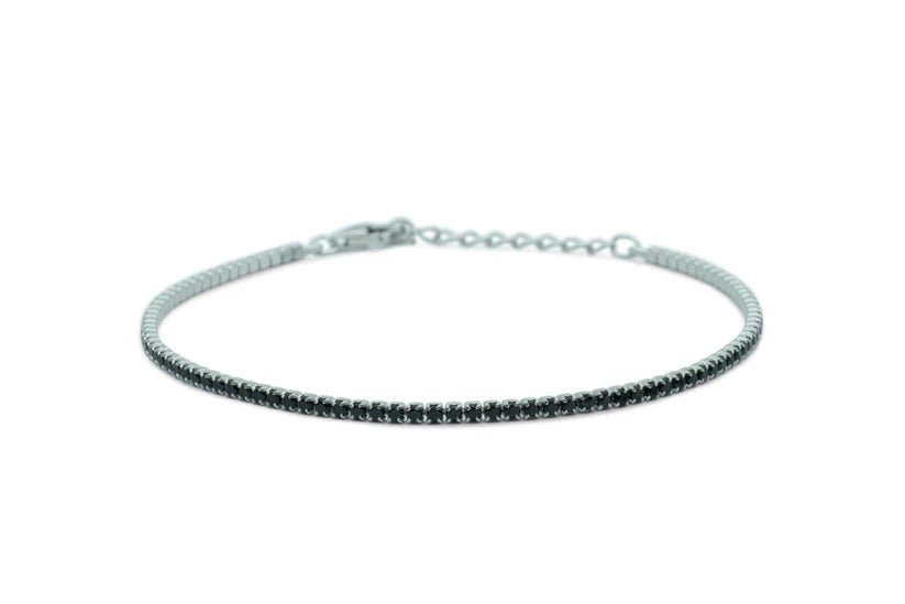 Bracciale tennis base bianca in Arg. 925 - BR1BN17