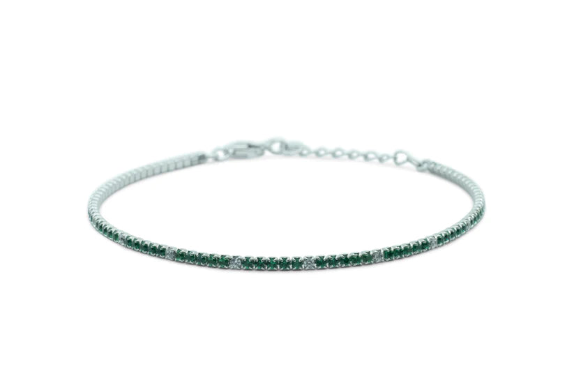 Bracciale tennis base bianca in Arg. 925 - BT1BVEB17