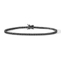 Bracciale Tennis Comete Uomo Argento Brunito Zirconi Neri UBR 899 M19