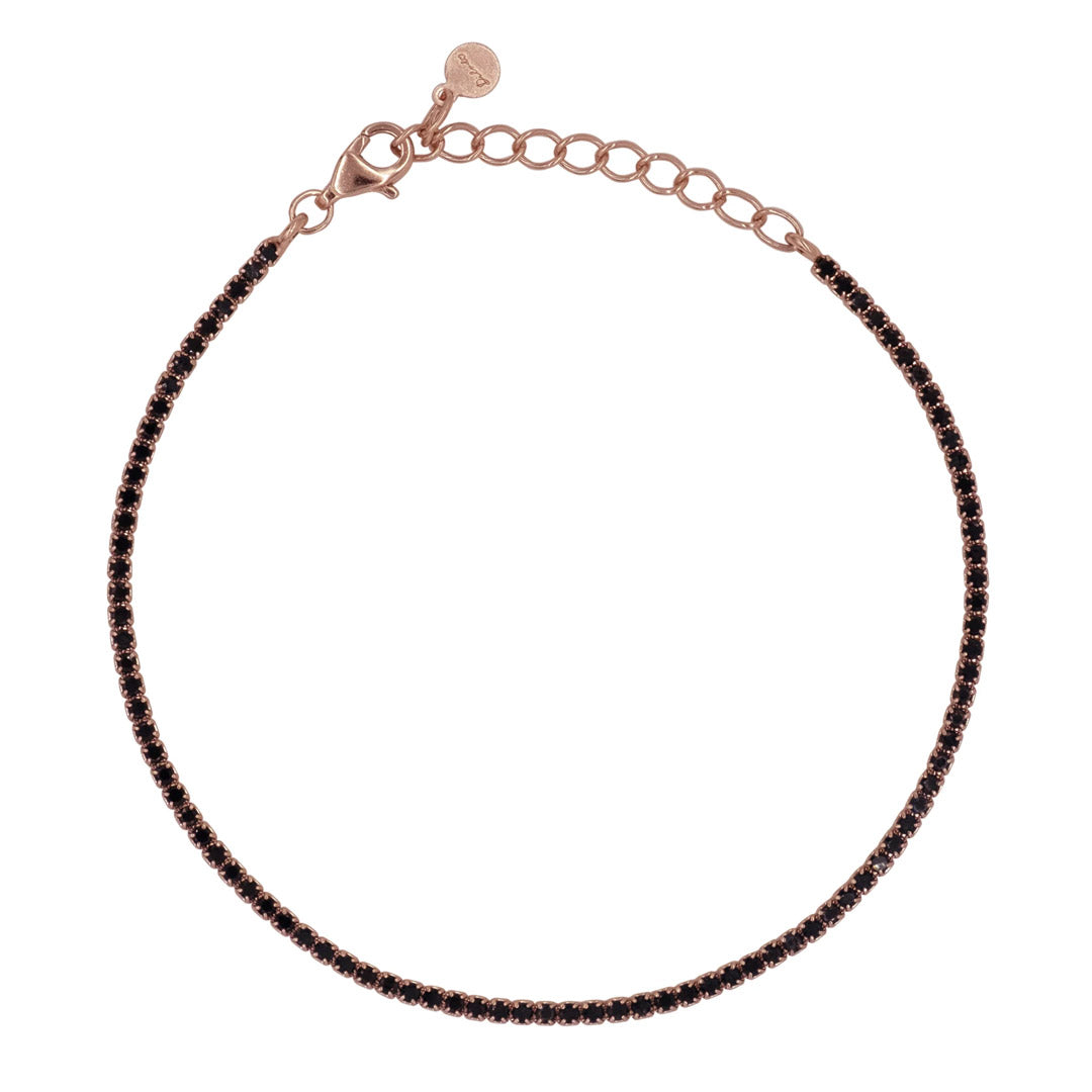 Bracciale Tennis Diludò Argento Rosé Zirconi Neri BRTCRN