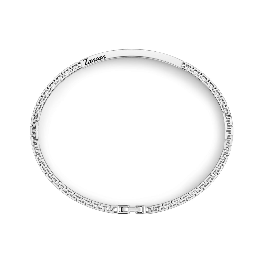 Bracciale Zancan Argento 925 Targa e Spinelli Blu EXB729-BL