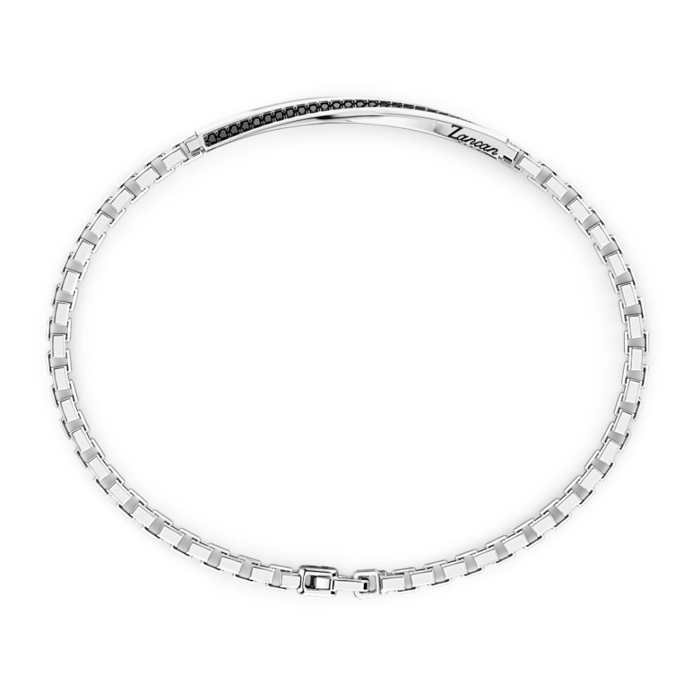 Bracciale Argento 925‰ Targa e Pietre Nere Spinelli Zancan EXB731