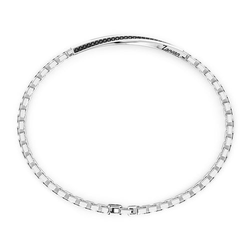 Bracciale Argento 925‰ Targa e Pietre Nere Spinelli Zancan EXB731