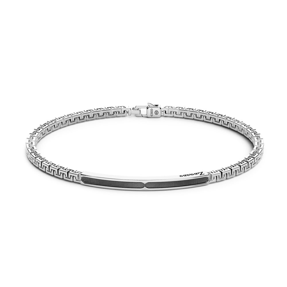 Bracciale Argento 925‰ Targa Rutenio Nero Zancan EXB727