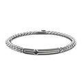 Bracciale Grumetta Argento 925‰ Targa e Pietra Nera Zancan ESB087