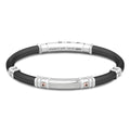 Bracciale Caucciù Nero Argento 925‰ e Oro Rosa 750‰ Zancan EXB976R-N