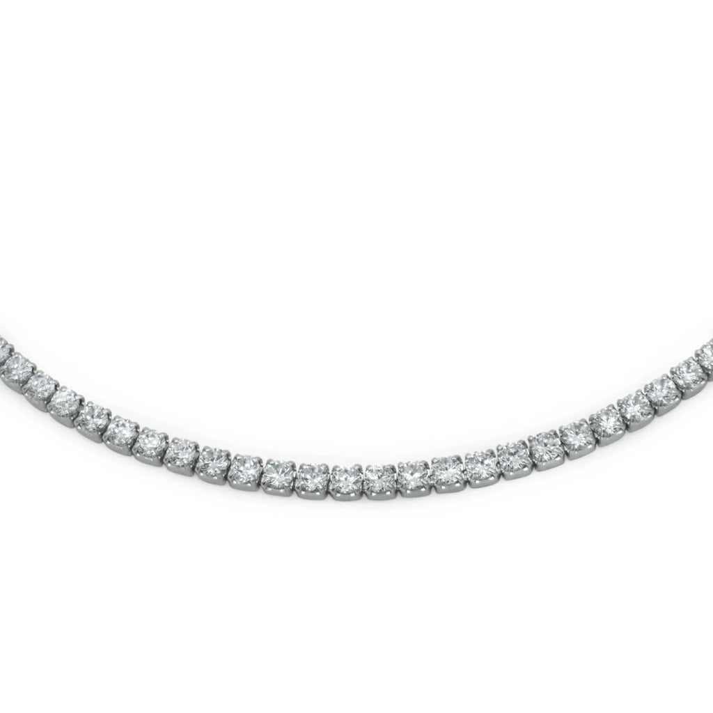Chocker Dilvdò Tennis Argento Zirconi Bianchi