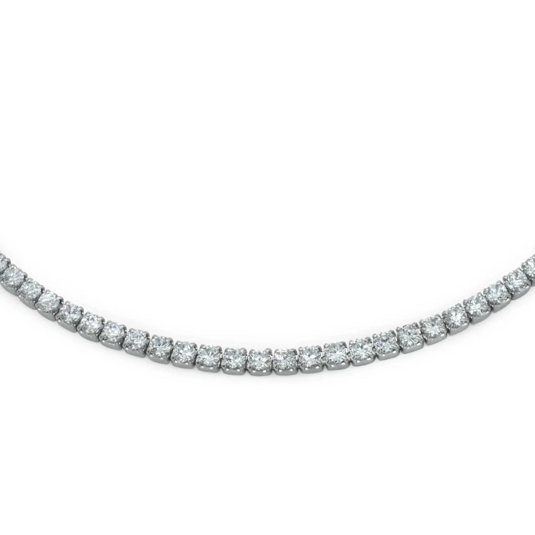 Chocker Dilvdò Tennis Argento Zirconi Bianchi