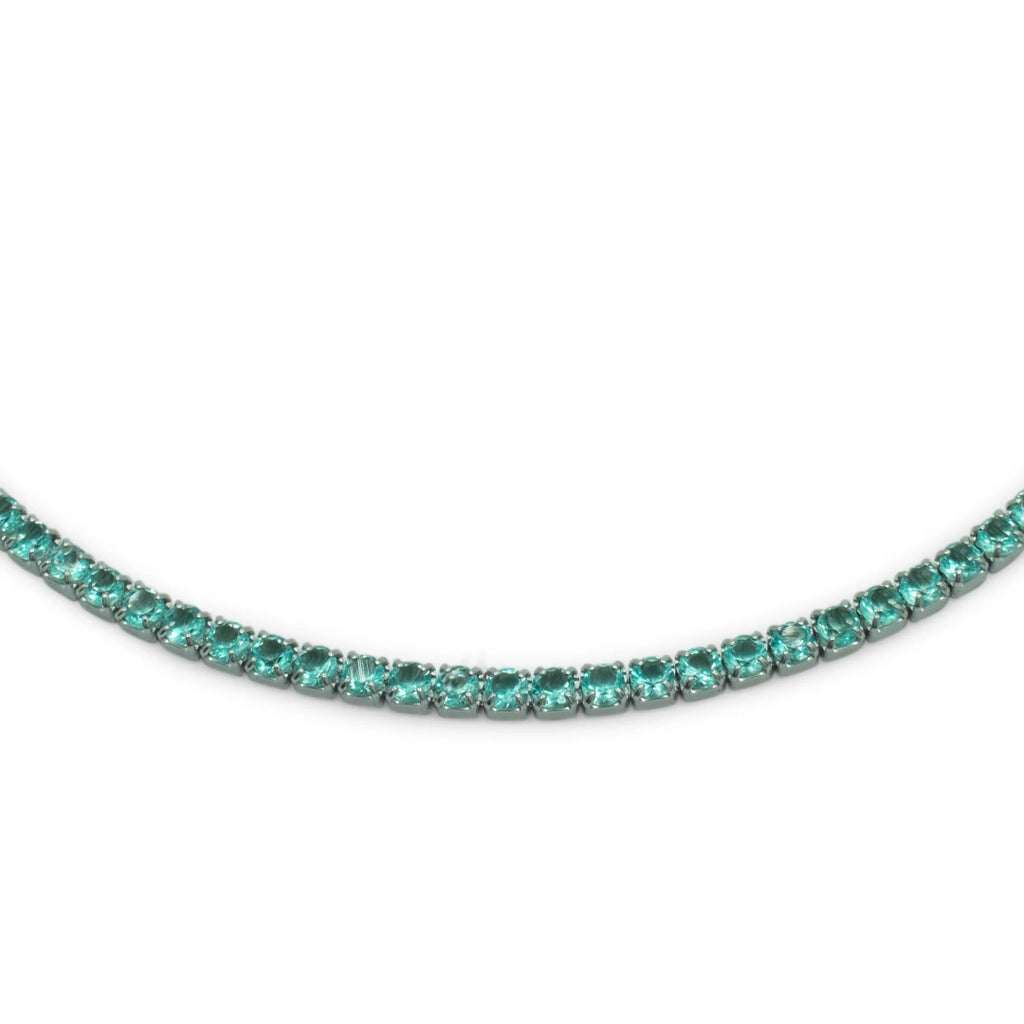 Chocker Dilvdò Tennis Argento Zirconi Paraiba