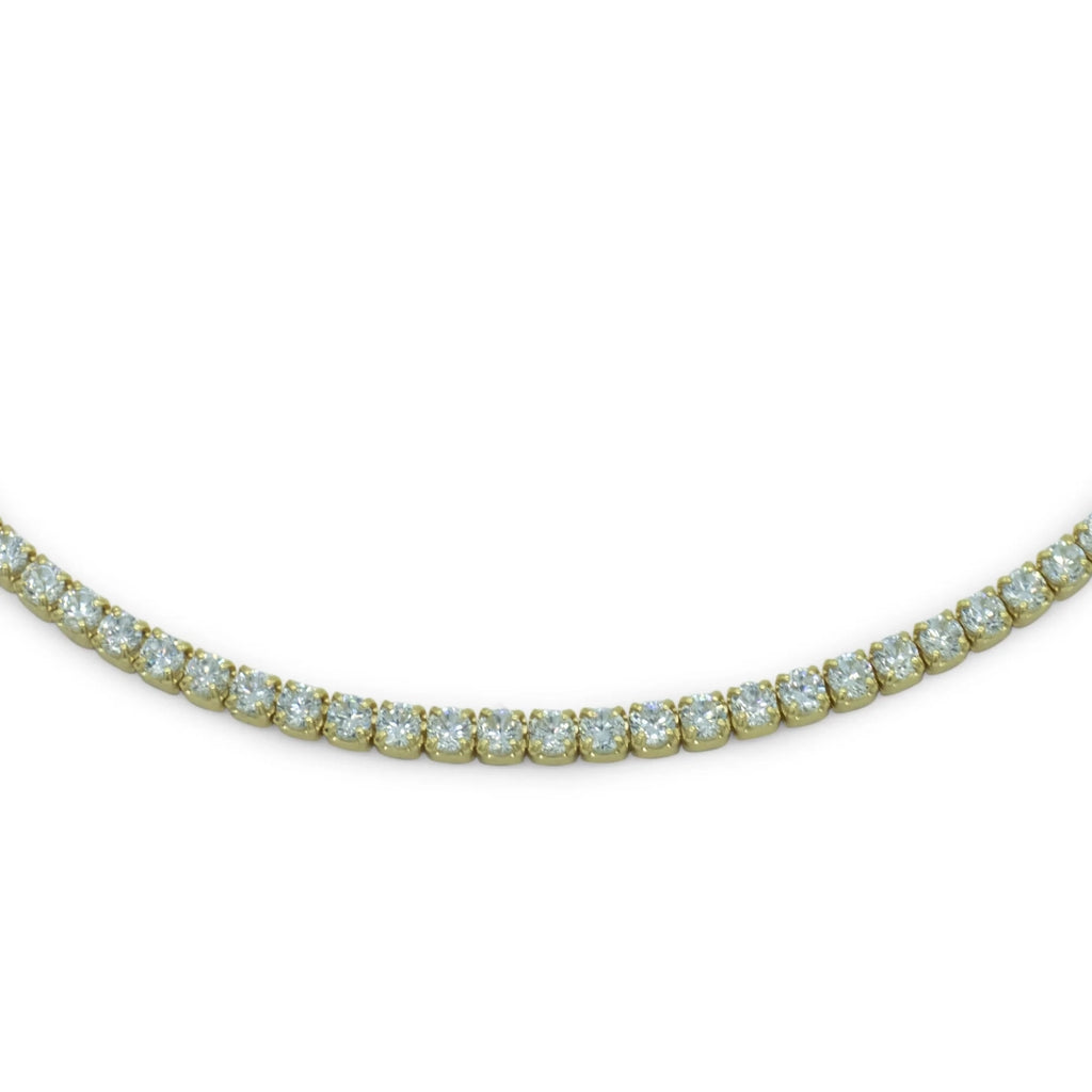 Chocker Dilvdò Tennis Dorato Zirconi Bianchi