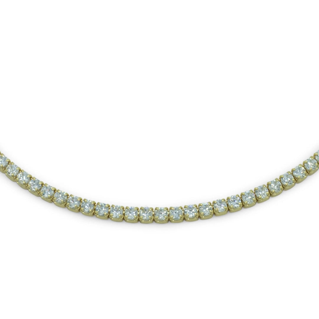 Chocker Dilvdò Tennis Dorato Zirconi Bianchi