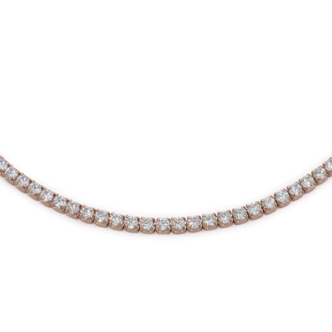 Chocker Dilvdò Tennis Rosè Zirconi Bianchi