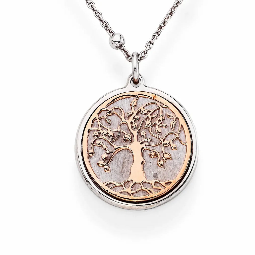 Collana Amen Albero della Vita Argento 925 Rodio e Rosè CLAL3
