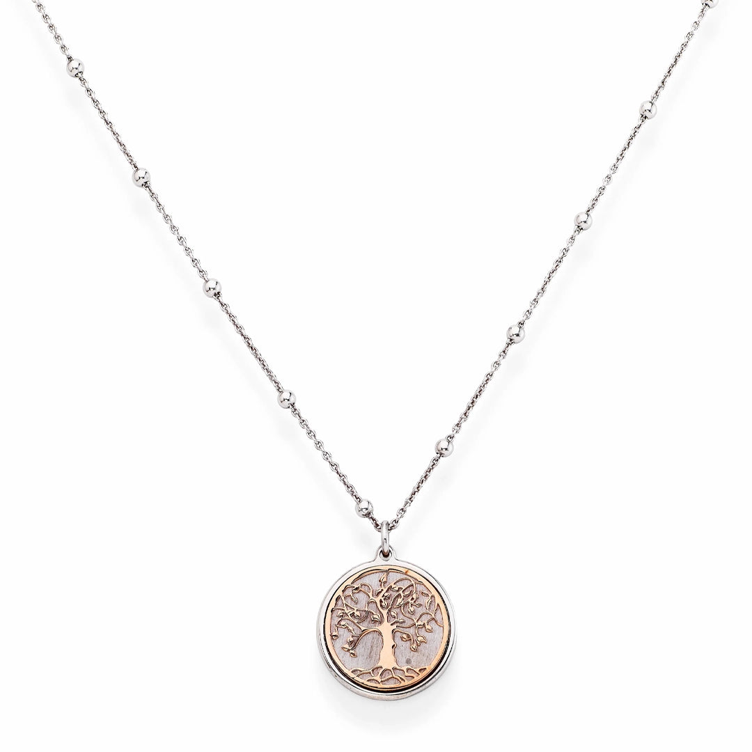 Collana Amen Albero della Vita Argento 925 Rodio e Rosè CLAL3