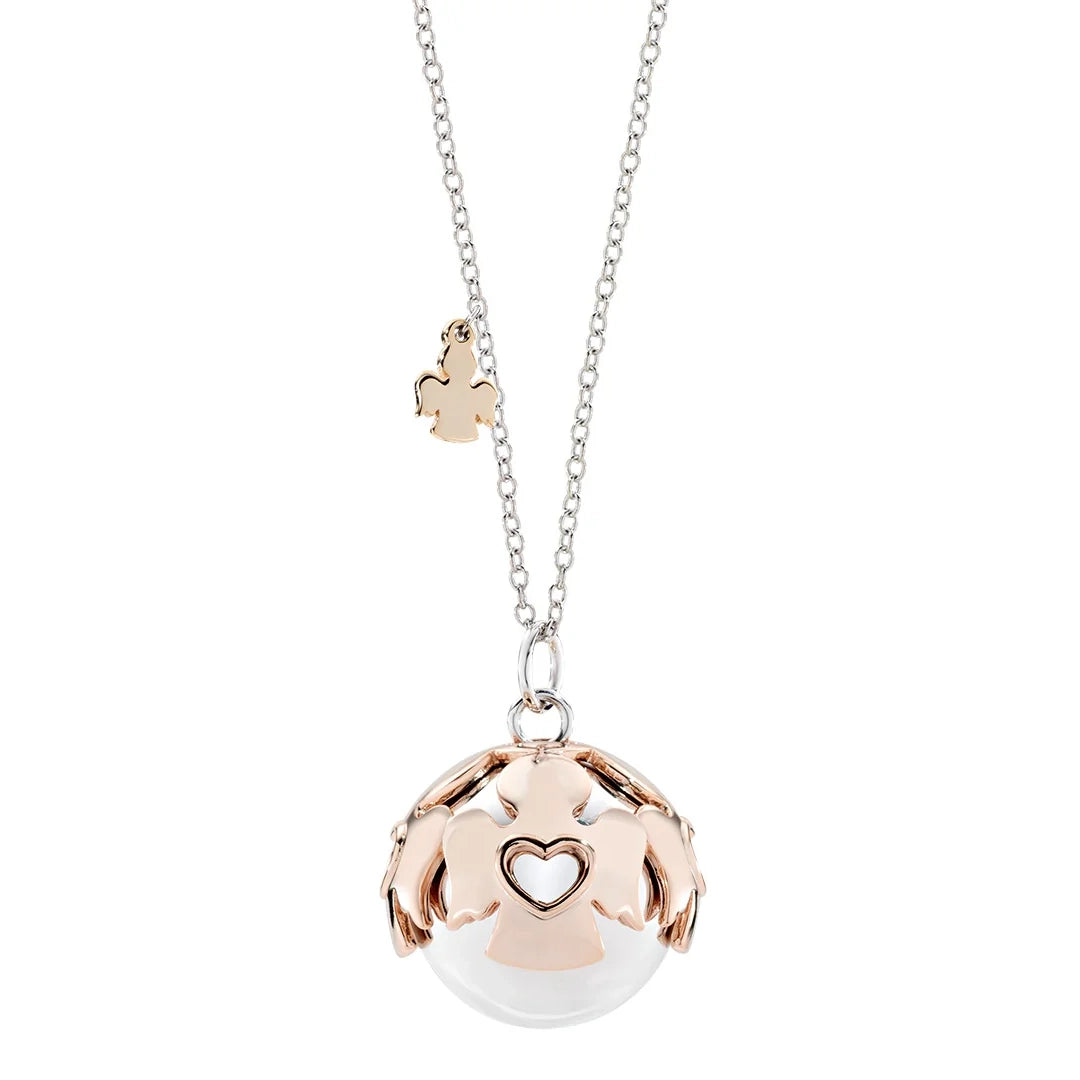 Collana Amen Chiama Angeli in Acciaio Rosé e Rodio OTCCABRB