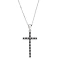 Collana Amen Croce Doppio Colore Nero e Bianco Argento 925 CLCRDOBBNZ