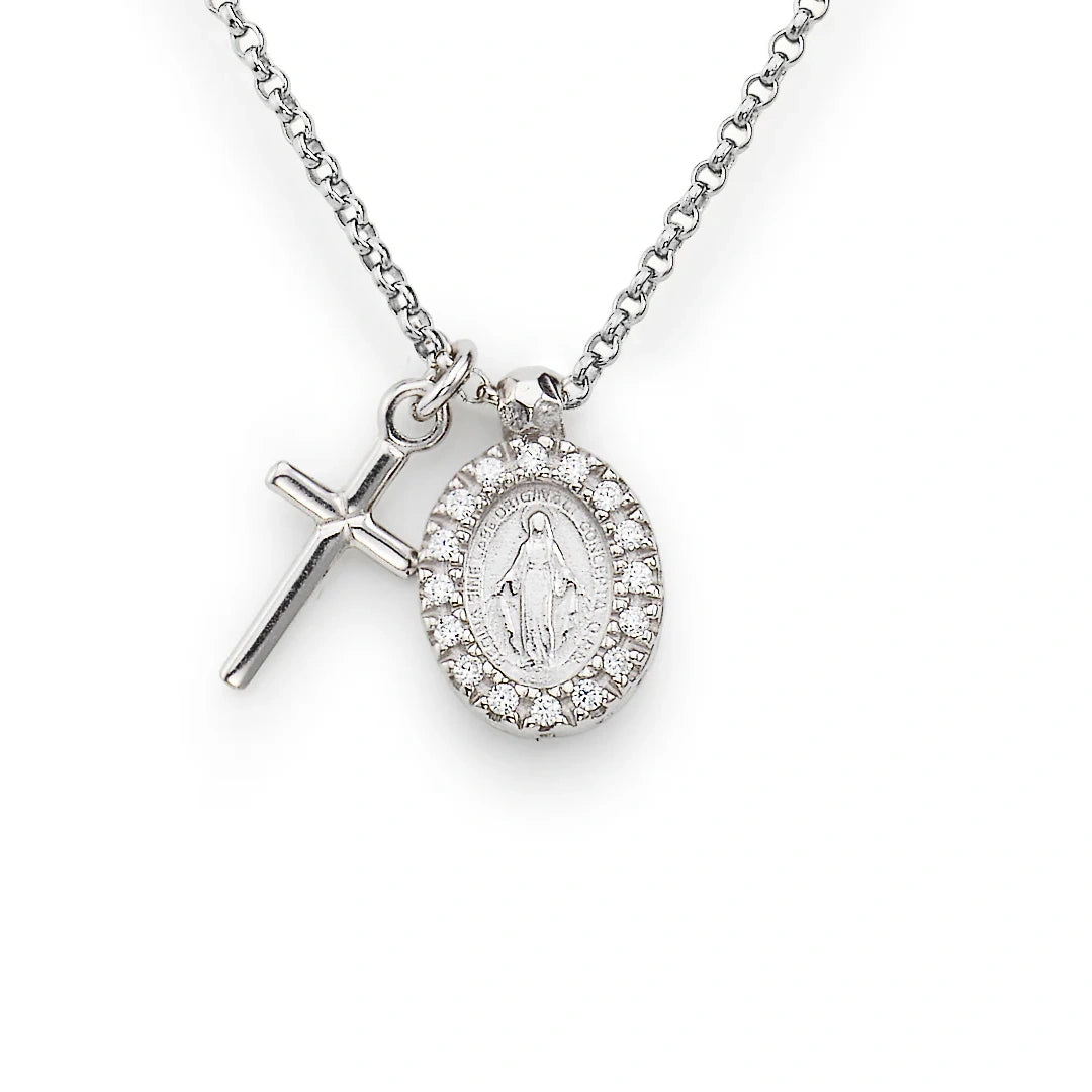 Collana Amen Croce Miracolosa Argento 925 CLCMZB