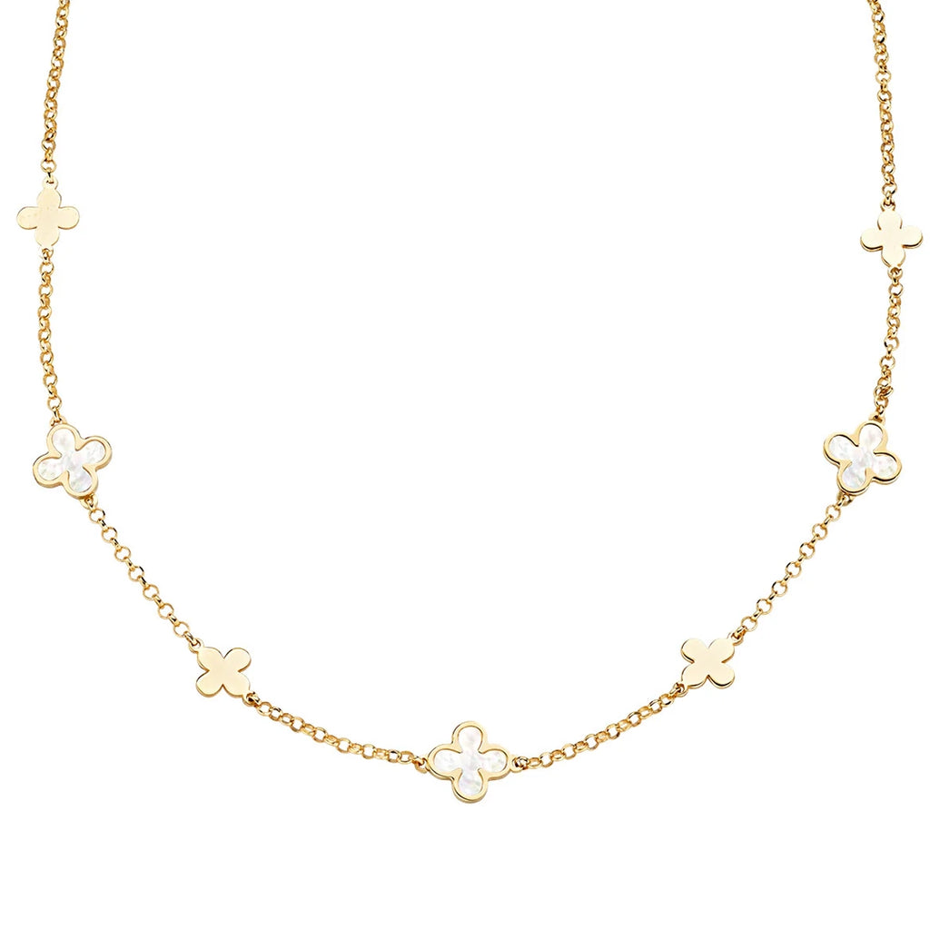 Collana Amen Fiori di Madreperla Argento 925 Dorato CLFIMPGB1