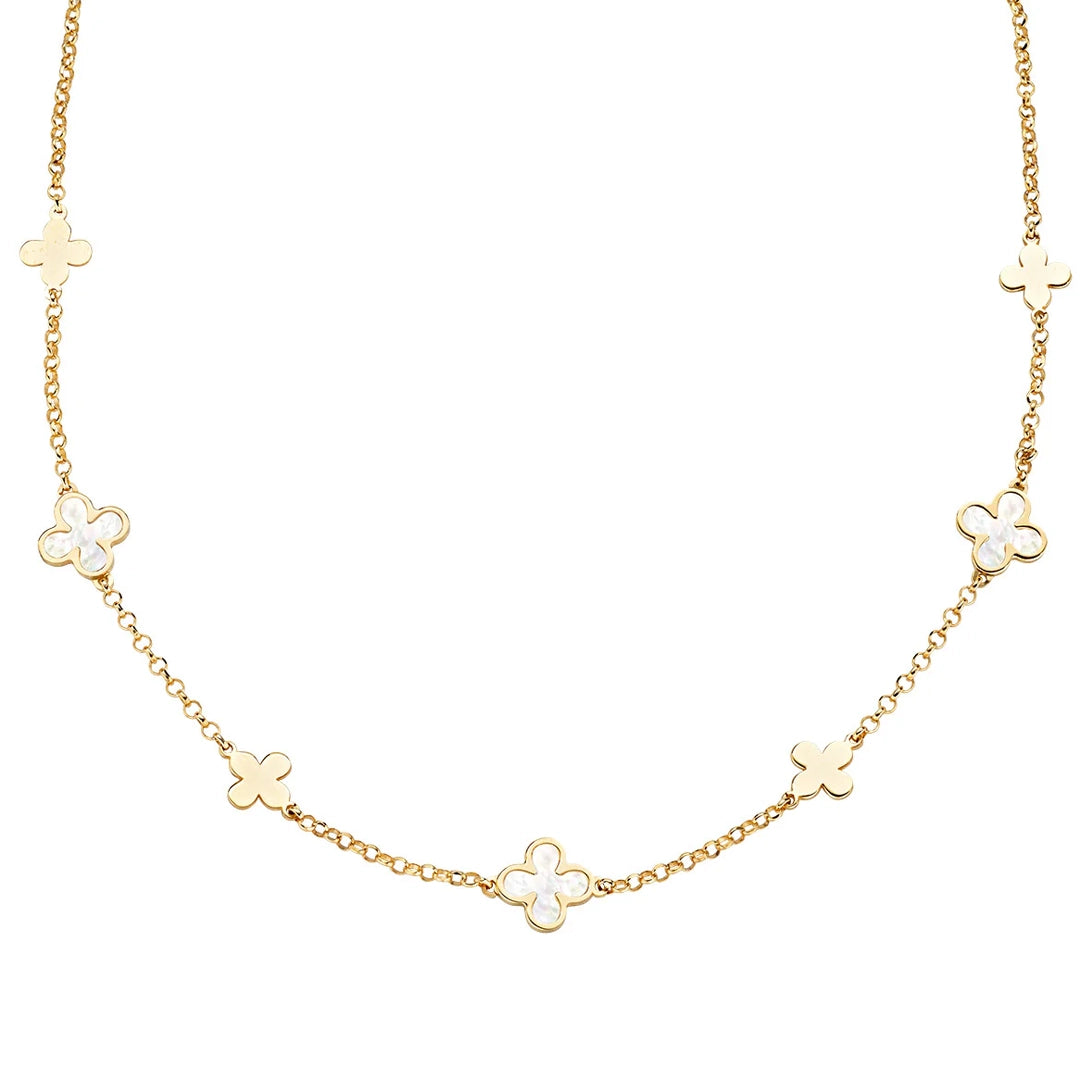 Collana Amen Fiori di Madreperla Argento 925 Dorato CLFIMPGB1