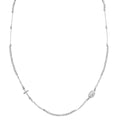 Collana Amen Girocollo Croce e Miracolosa con Sfere Diamantate Argento 925 CLCRMIBBD3