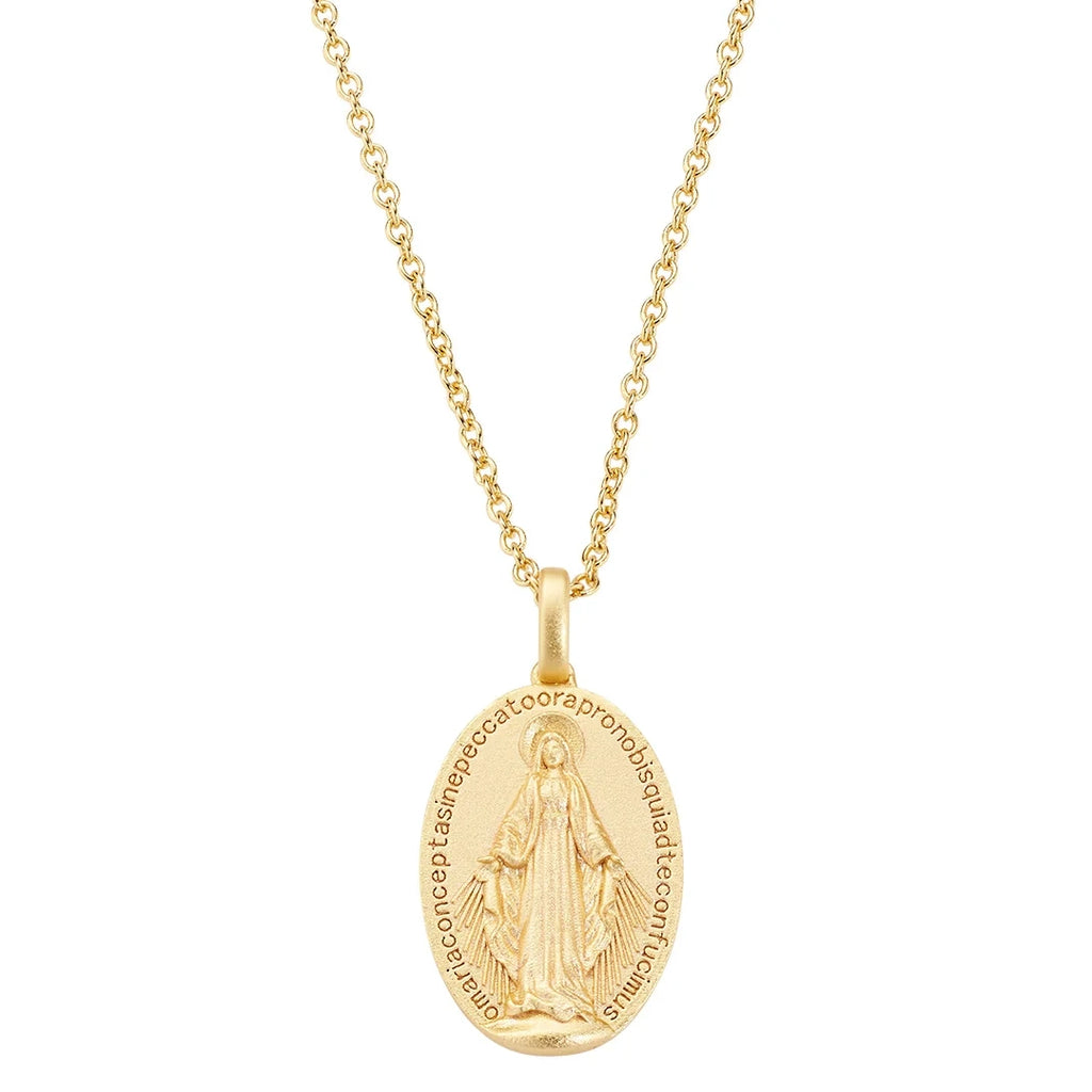 Collana Amen Medaglia Miracolosa Argento 925 Dorata CLMIGM