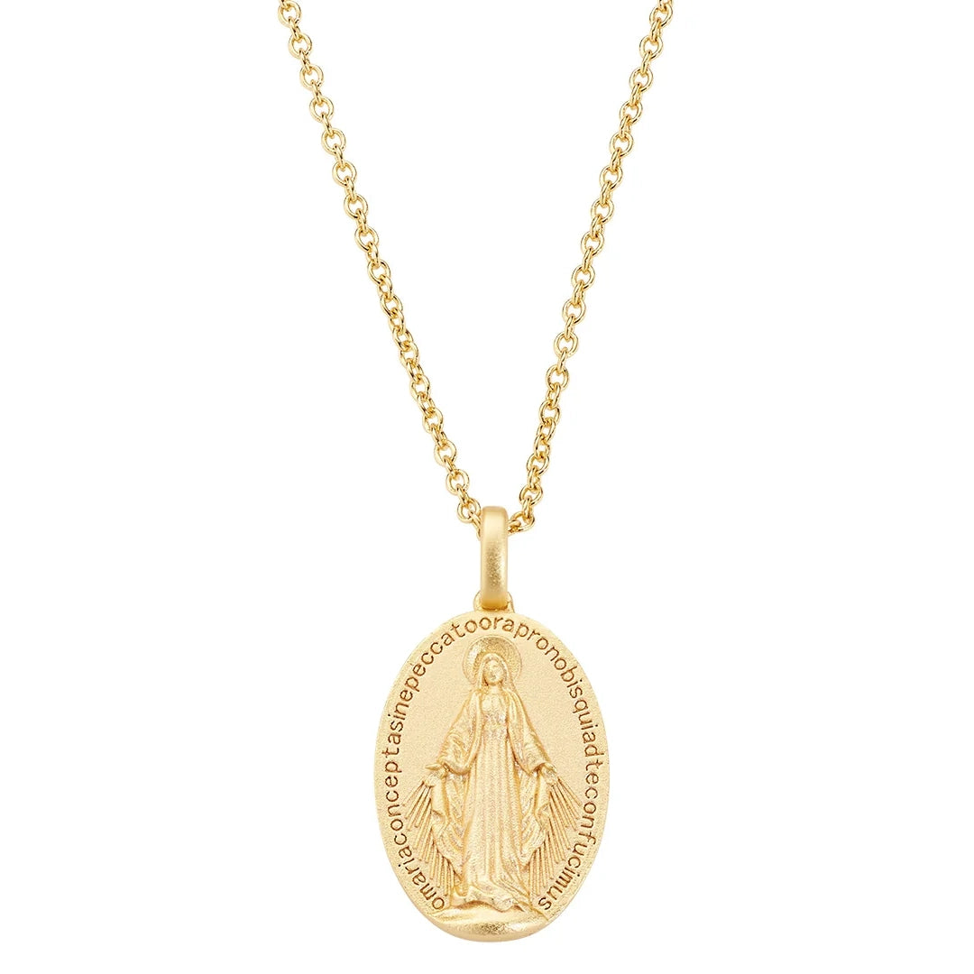 Collana Amen Medaglia Miracolosa Argento 925 Dorata CLMIGM