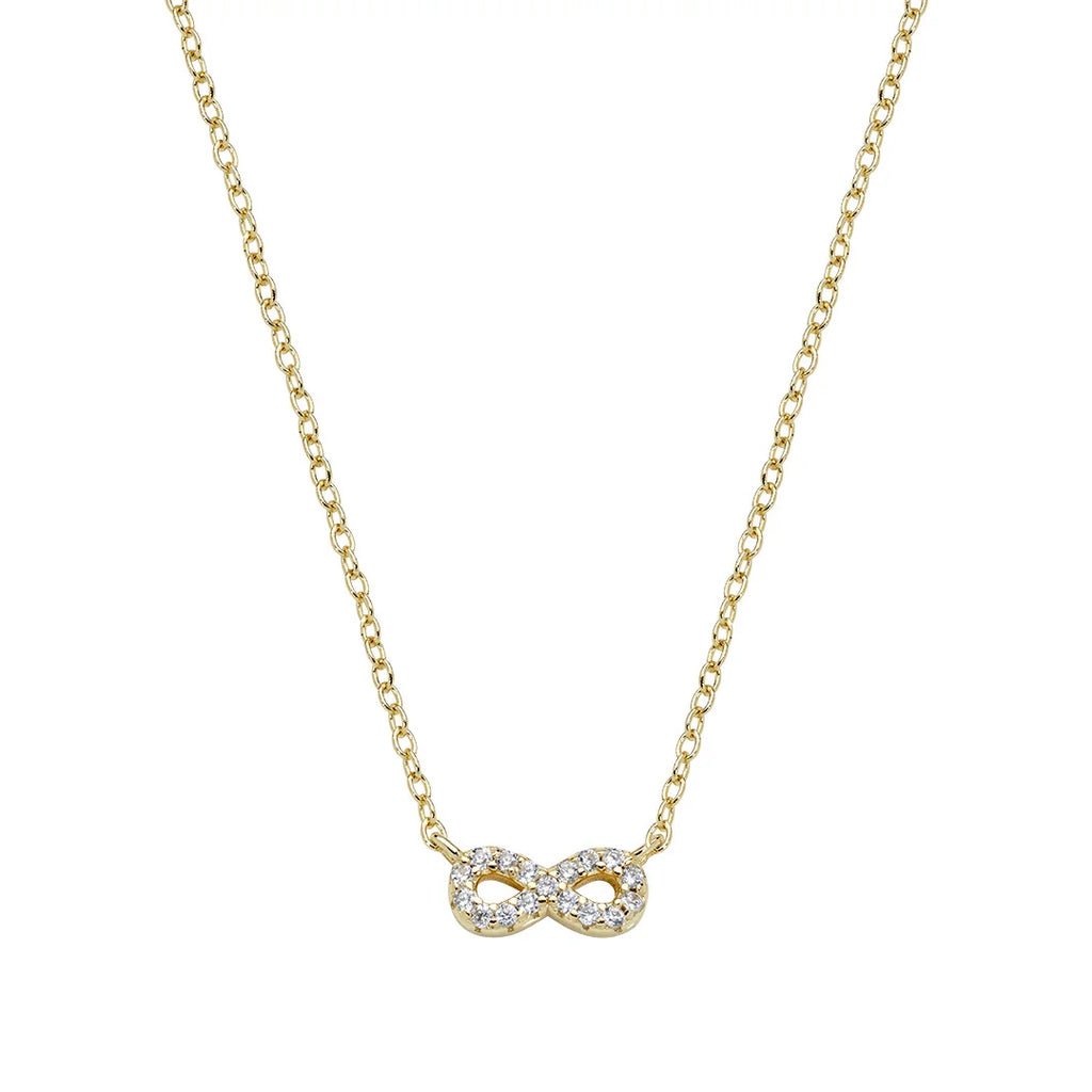 Collana Amen Mini Infinito Pavé Argento 925 Dorata CLINPGBZ3