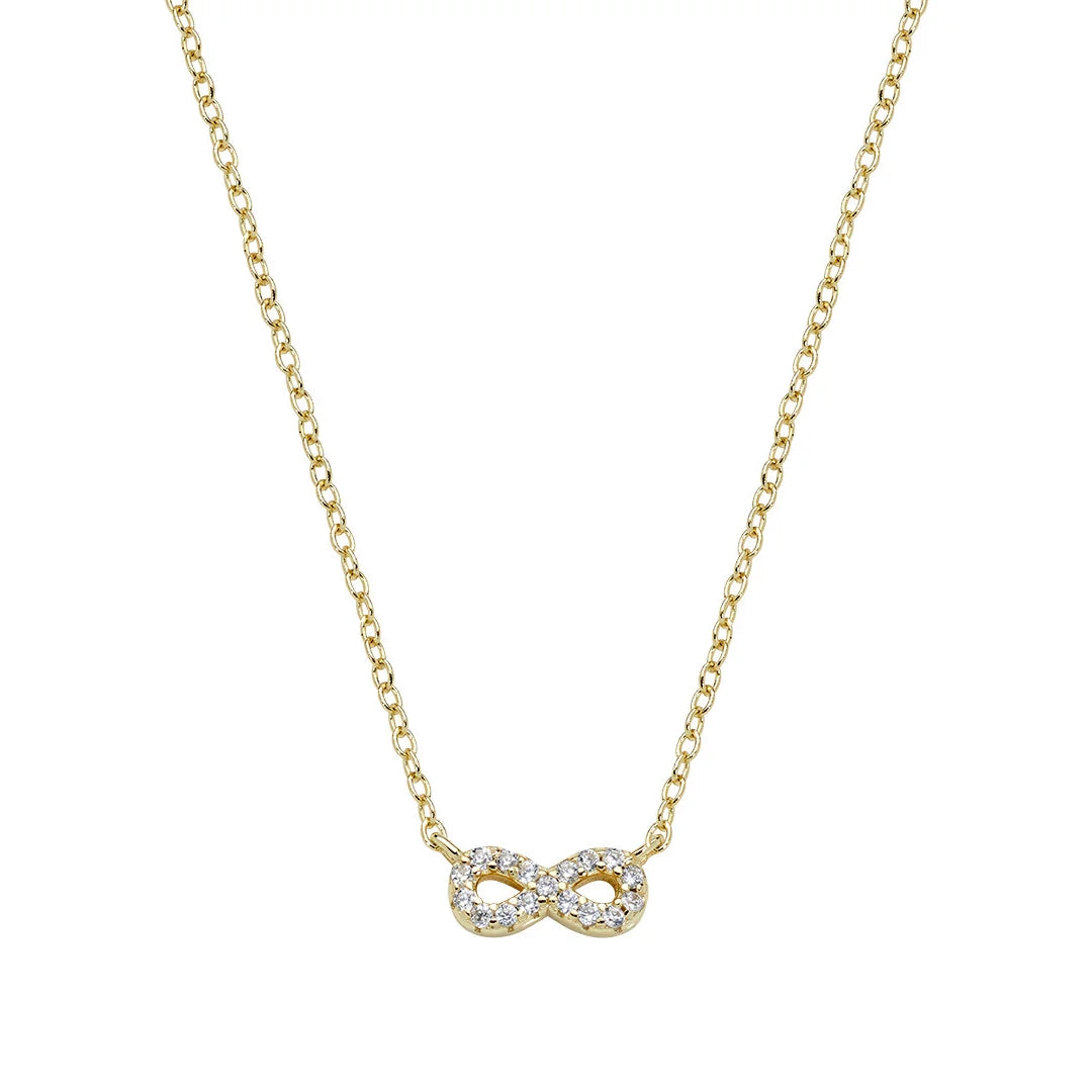 Collana Amen Mini Infinito Pavé Argento 925 Dorata CLINPGBZ3