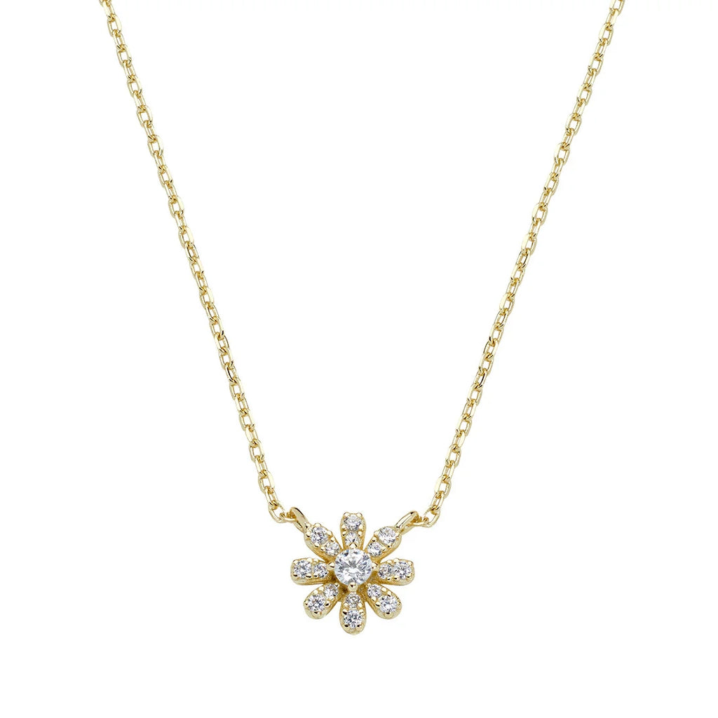 Collana Amen Mini Margherita Pavé Argento 925 Dorata CLFIPGBZ3