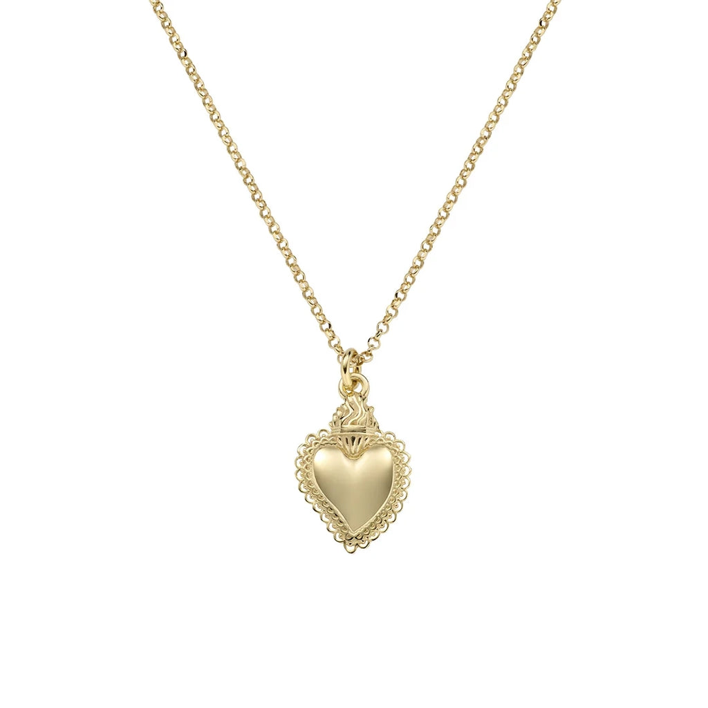 Collana Amen Mini Pendente Sacro Cuore Dorato Argento 925 CLSCG3