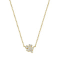 Collana Amen Mini Quadrifoglio Pavé Argento 925 Dorata CLQUPGBZ3